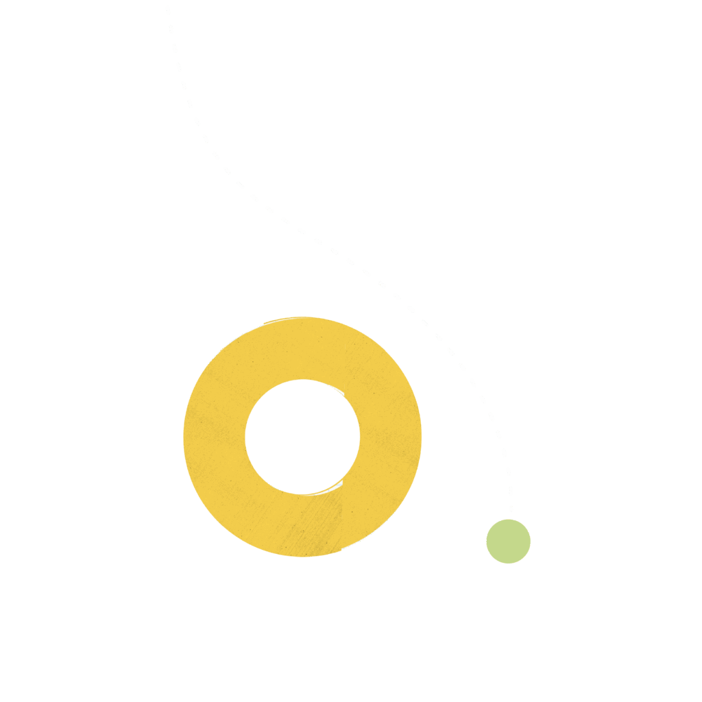 Shapes A yellow circle with a white dotted line nearby